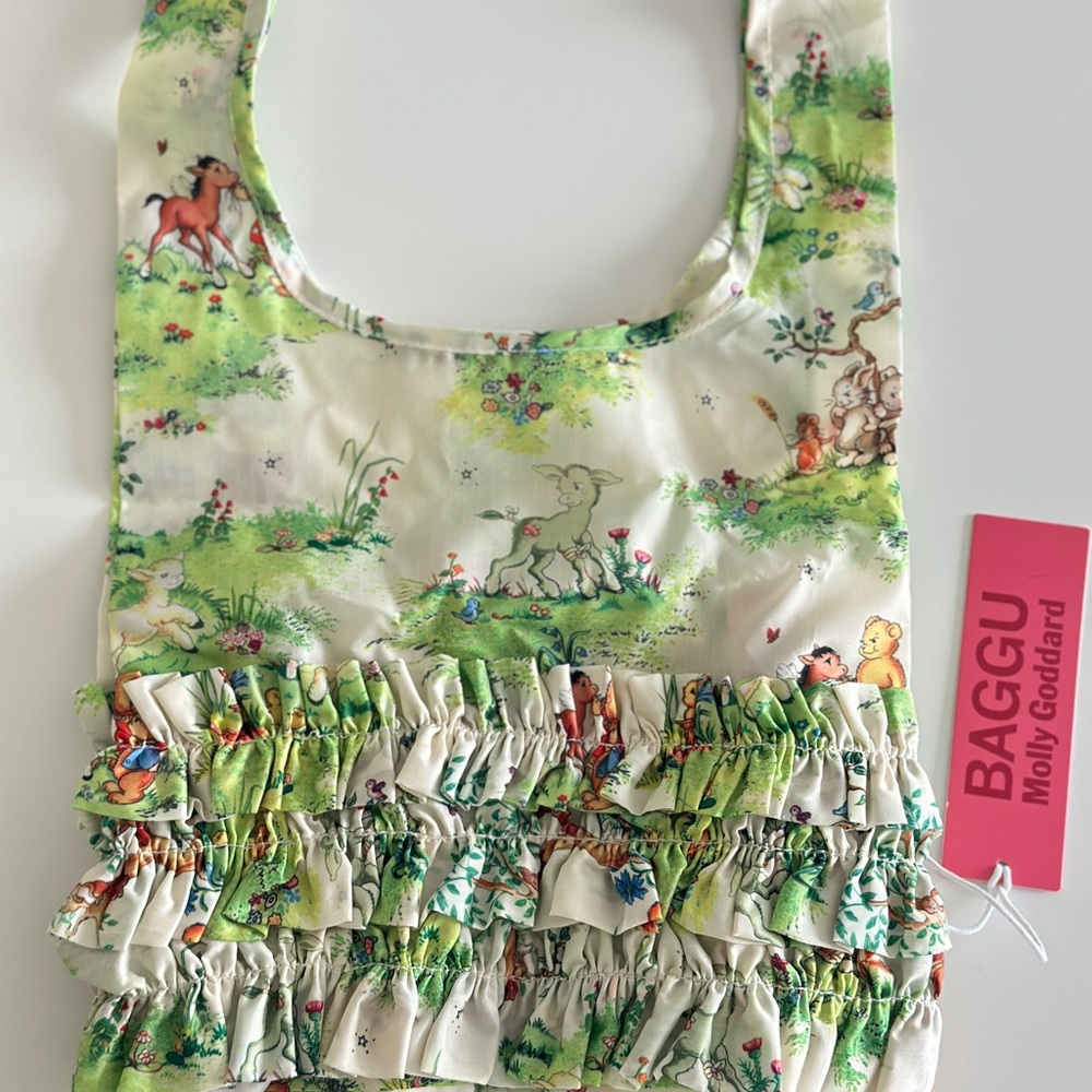 Nwt Baggu Molly Goddard Ruffled Tote - Twinky Scene